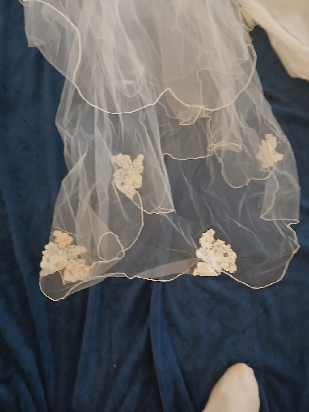 White Floral Appliqué Tulle Kids Dress